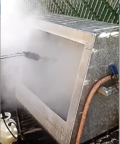 Our Indoor/Outdoor Portable Hood Vent Cleaning System in Action!